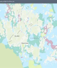 Webbkarta över fiskekortsområden på Åland