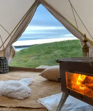 Glamping med havsutsikt på Åland.