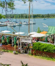 Restaurangen ÅSS Paviljongen i Mariehamns västra hamn.