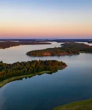 Flygfoto över öar i Geta, Åland.