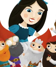 Snövit och de 7 dvärgarna, illustration.