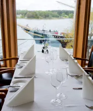 Utsikt mot Pommern från Restaurang Nautical.