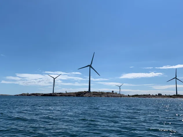 Vindkraftverk vid Båtskären på Åland