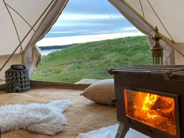 Glamping med havsutsikt på Åland.