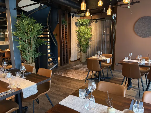 Interiör från restaurangen vid Park Alandia Hotell.