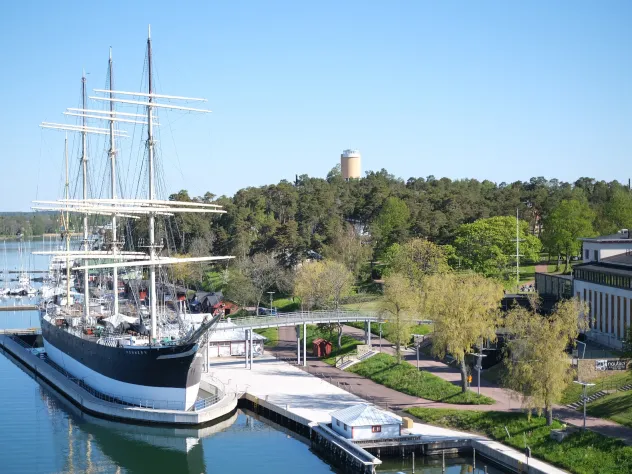 Pommern vid kajen i Mariehamns västra hamn.