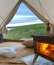 Glamping med havsutsikt på Åland.