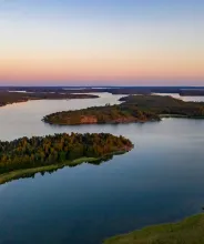 Flygfoto över öar i Geta, Åland.