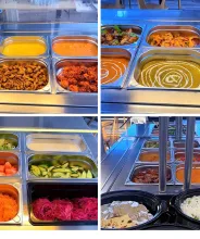 Många olika rätter att välja mellan på Taste of Himalayas lunchbuffé.