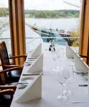 Utsikt mot Pommern från Restaurang Nautical.