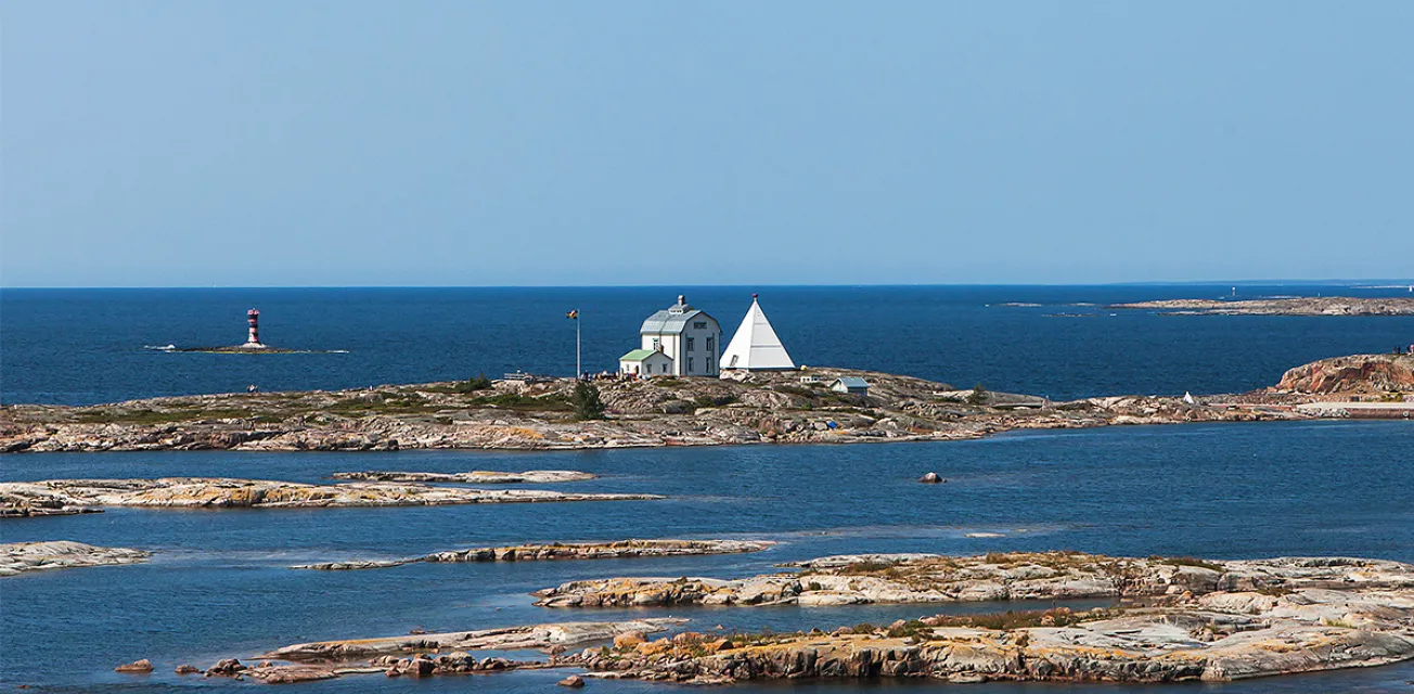 Lotstationen på ön Kobba Klintar vid inloppet till Mariehamn.