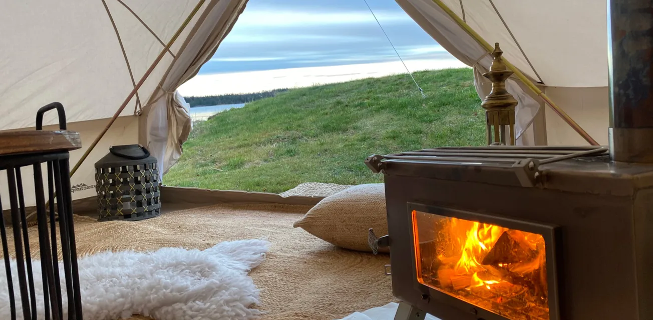 Glamping med havsutsikt på Åland.