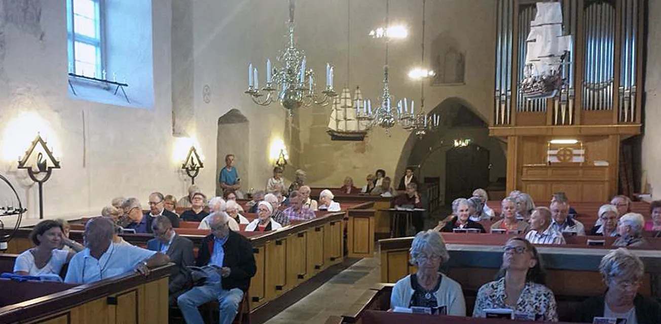 Orgelkonsert i Lemlands kyrka under Ålands orgelfestival.