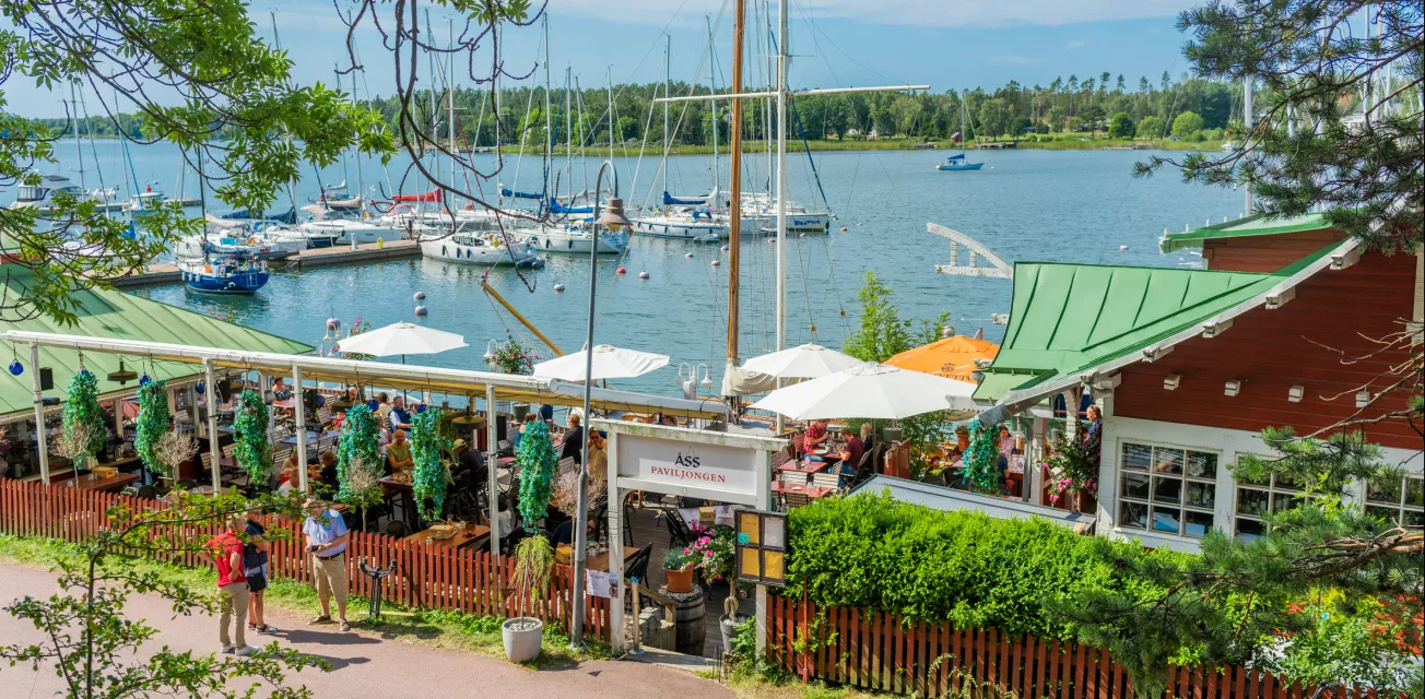 Restaurangen ÅSS Paviljongen i Mariehamns västra hamn.