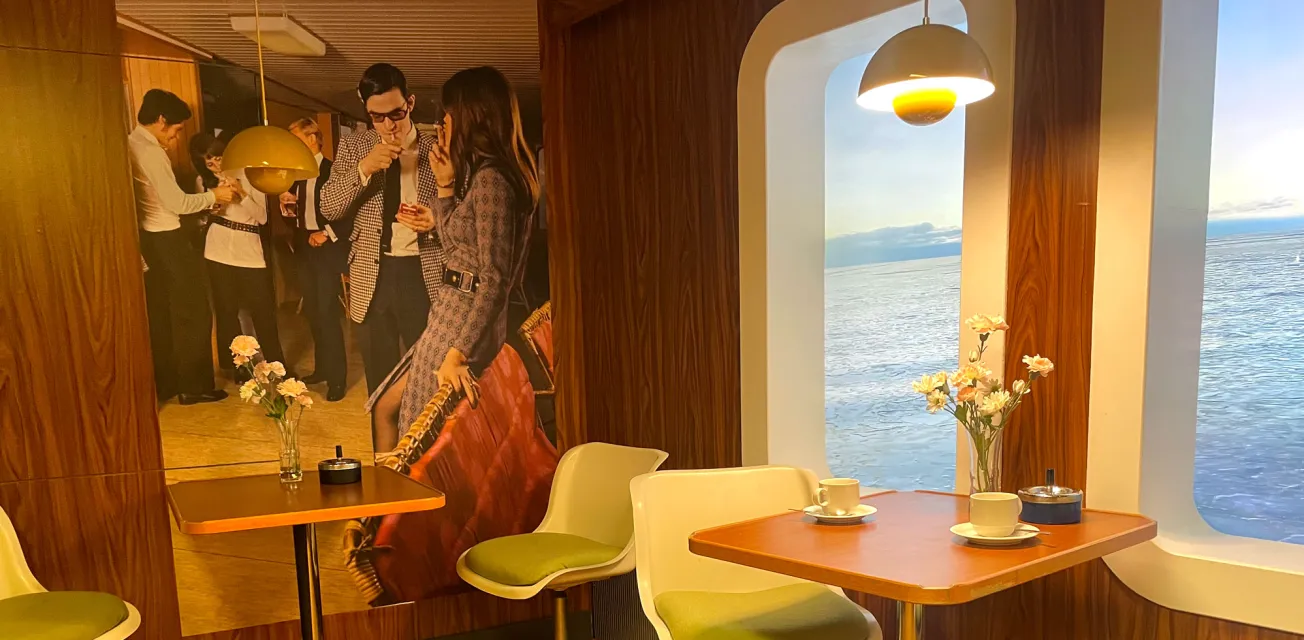 Vy från utställningen Kryssa loss! vid Ålands sjöfartsmuseum.