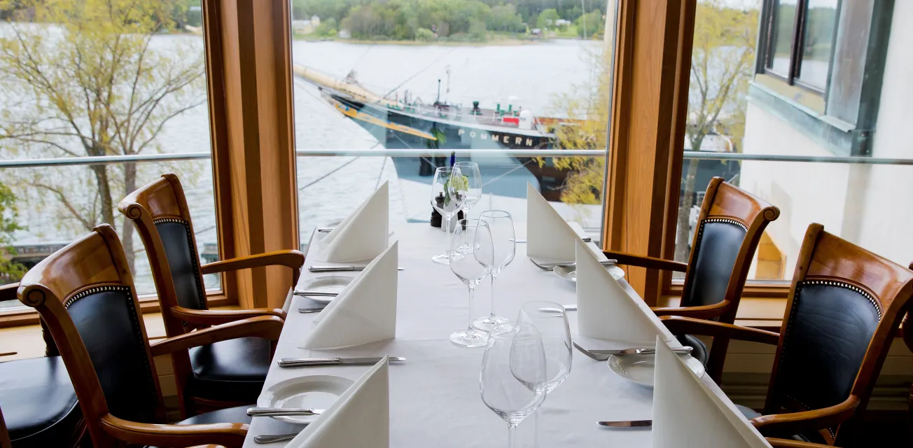 Utsikt mot Pommern från Restaurang Nautical.