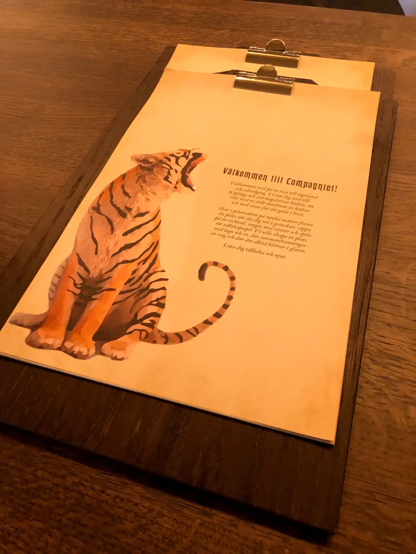 Bengalisk tiger på Compagniets meny.