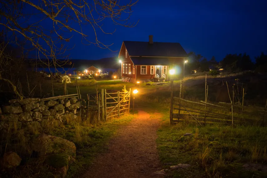 Stämningsfullt på Silverskär efter julbordet.