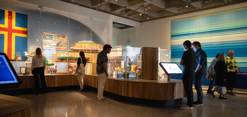 Vy från utställningen i Ålands kulturhistoriska museum i Mariehamn.