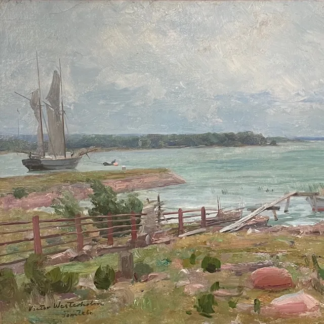 Tomtebostranden, oljemålning av Victor Westerholm.