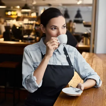 Arbetskläder för cafépersonal.