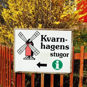 Kvarnhagens stugor informationsskylt