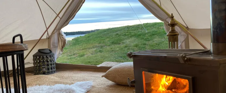 Glamping med havsutsikt på Åland.